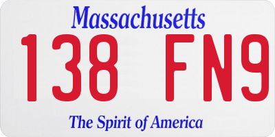 MA license plate 138FN9
