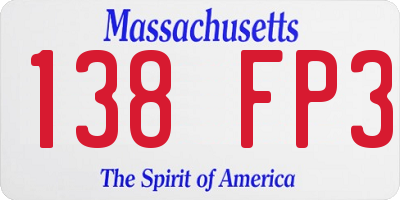 MA license plate 138FP3