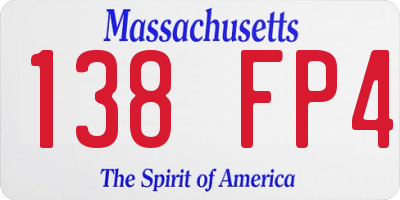 MA license plate 138FP4