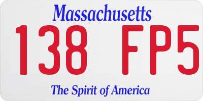 MA license plate 138FP5