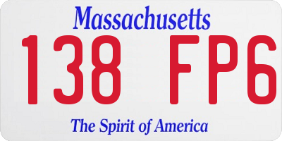 MA license plate 138FP6