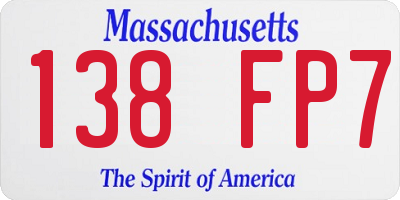 MA license plate 138FP7