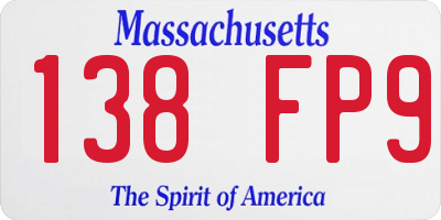 MA license plate 138FP9