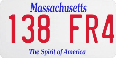 MA license plate 138FR4
