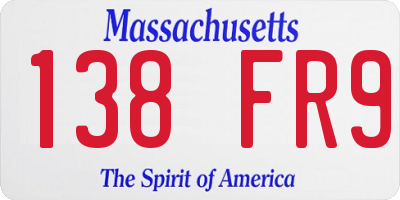 MA license plate 138FR9