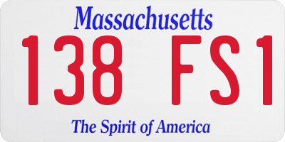 MA license plate 138FS1