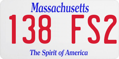 MA license plate 138FS2