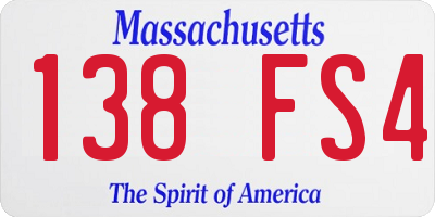 MA license plate 138FS4