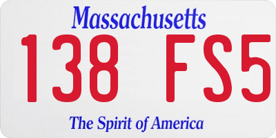 MA license plate 138FS5