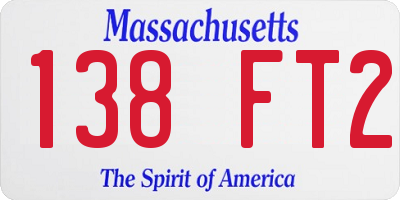 MA license plate 138FT2