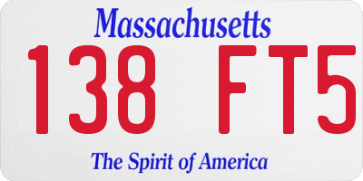 MA license plate 138FT5