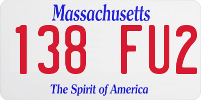 MA license plate 138FU2