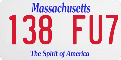 MA license plate 138FU7