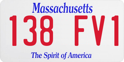 MA license plate 138FV1