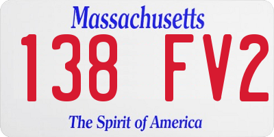 MA license plate 138FV2