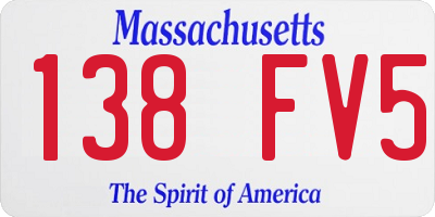 MA license plate 138FV5