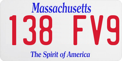 MA license plate 138FV9