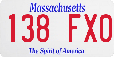 MA license plate 138FX0
