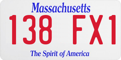 MA license plate 138FX1