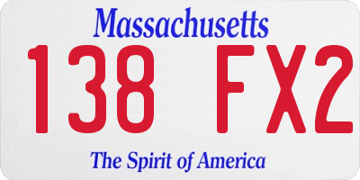 MA license plate 138FX2