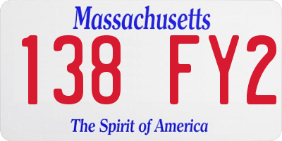 MA license plate 138FY2