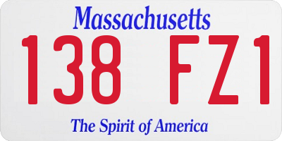 MA license plate 138FZ1