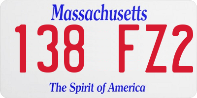 MA license plate 138FZ2