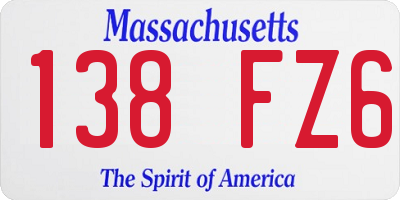 MA license plate 138FZ6
