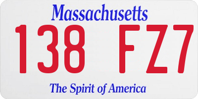 MA license plate 138FZ7