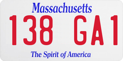 MA license plate 138GA1