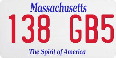 MA license plate 138GB5