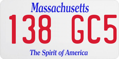 MA license plate 138GC5