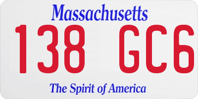 MA license plate 138GC6