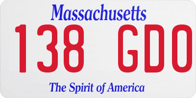 MA license plate 138GD0