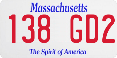 MA license plate 138GD2