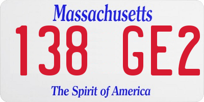 MA license plate 138GE2