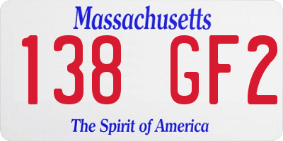 MA license plate 138GF2