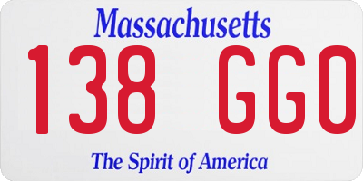 MA license plate 138GG0