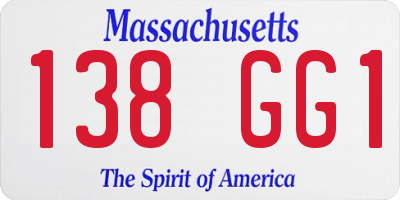 MA license plate 138GG1