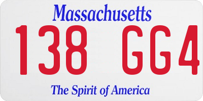 MA license plate 138GG4