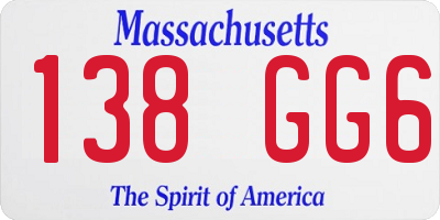 MA license plate 138GG6