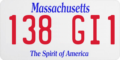 MA license plate 138GI1