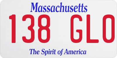 MA license plate 138GL0