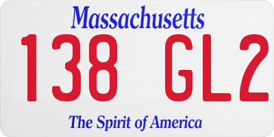 MA license plate 138GL2