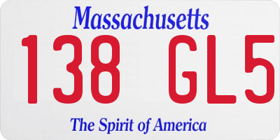 MA license plate 138GL5