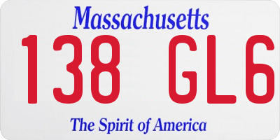 MA license plate 138GL6