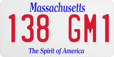 MA license plate 138GM1