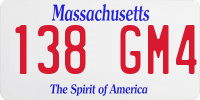 MA license plate 138GM4