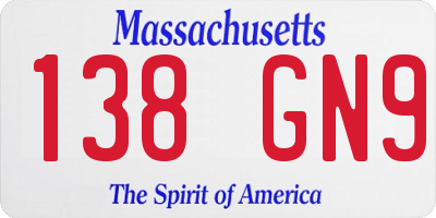MA license plate 138GN9