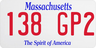 MA license plate 138GP2